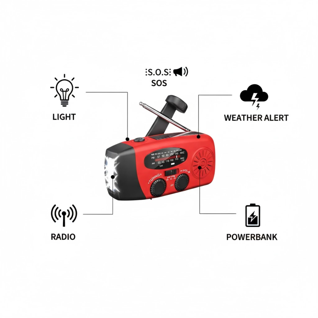 ReadyWave | Nødradio med håndsving og solpanel