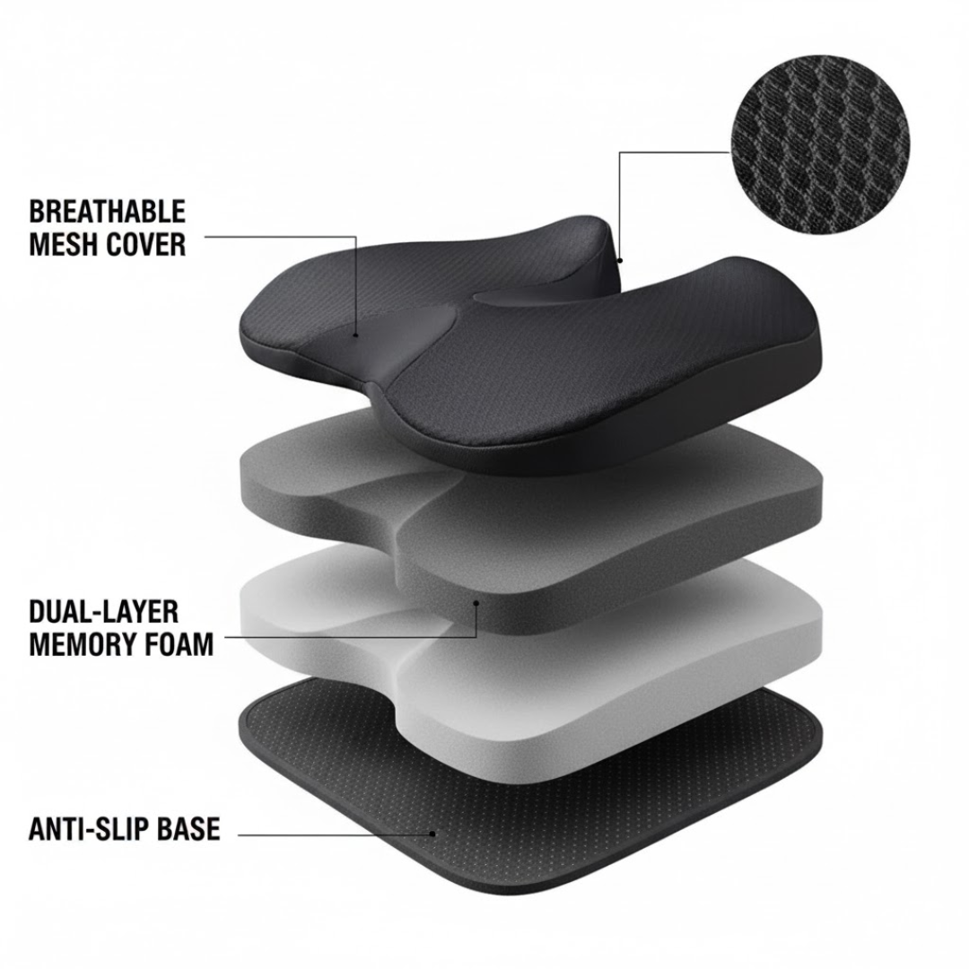 ErgoSit | Fájdalomcsillapító ülőpárna hosszú ideig tartó üléshez