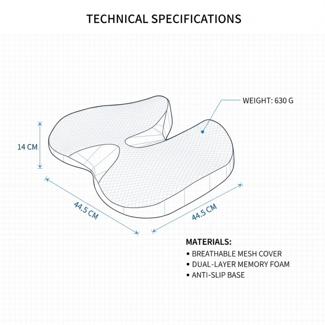 ErgoSit | Fájdalomcsillapító ülőpárna hosszú ideig tartó üléshez