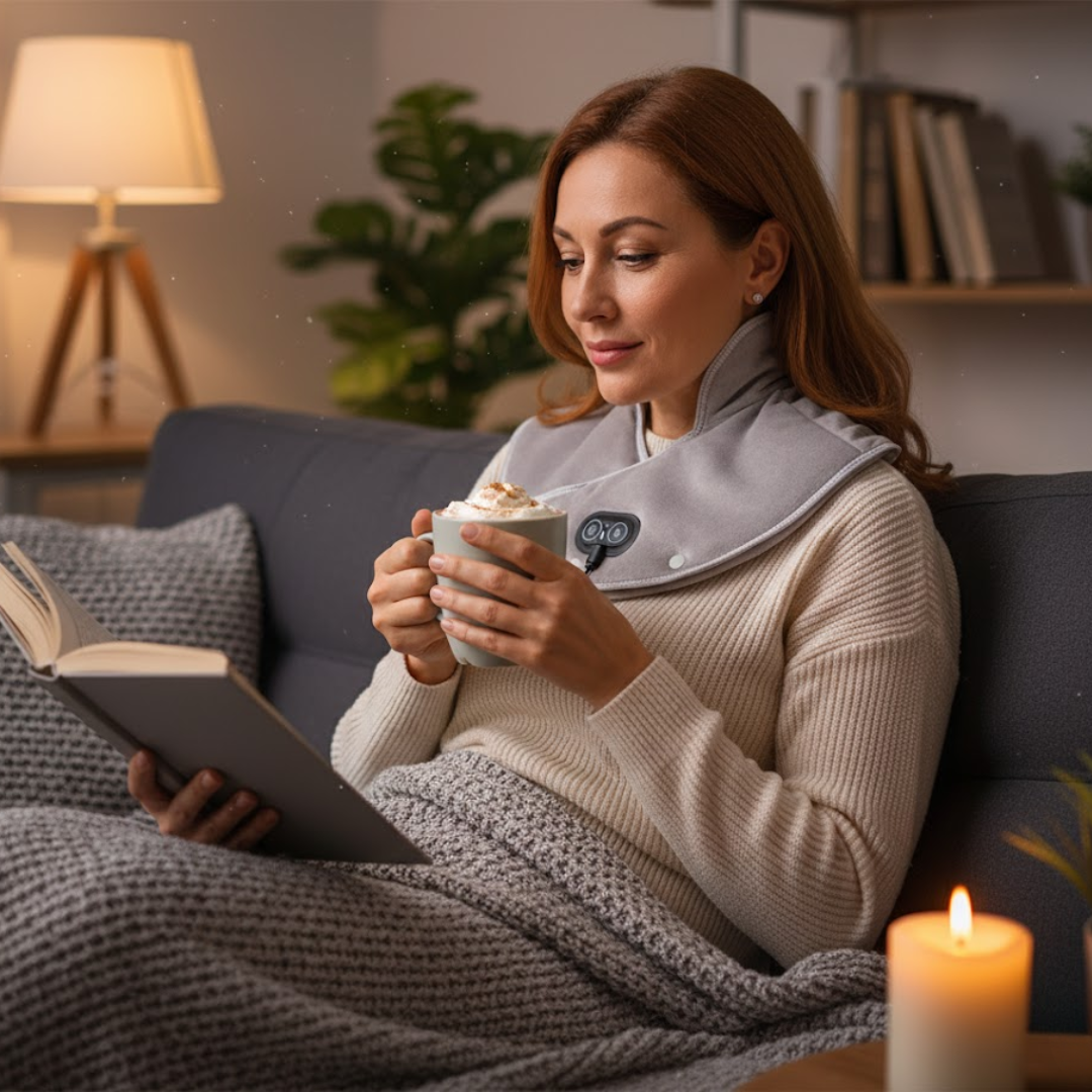 CalmWrap | Varmeomslag til Nakke & Skuldre – Hurtig Smertelindring