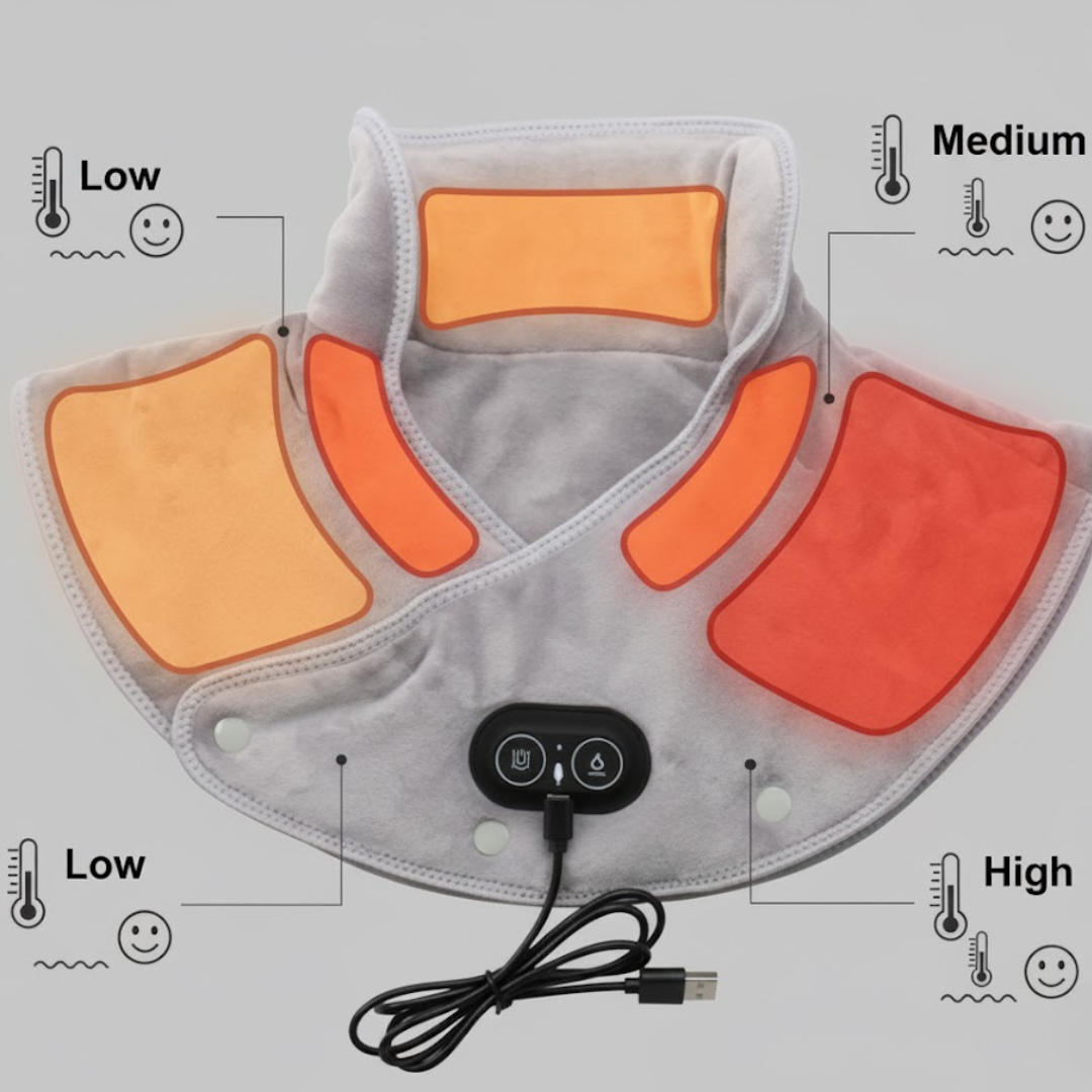 CalmWrap | Varmeomslag til Nakke & Skuldre – Hurtig Smertelindring