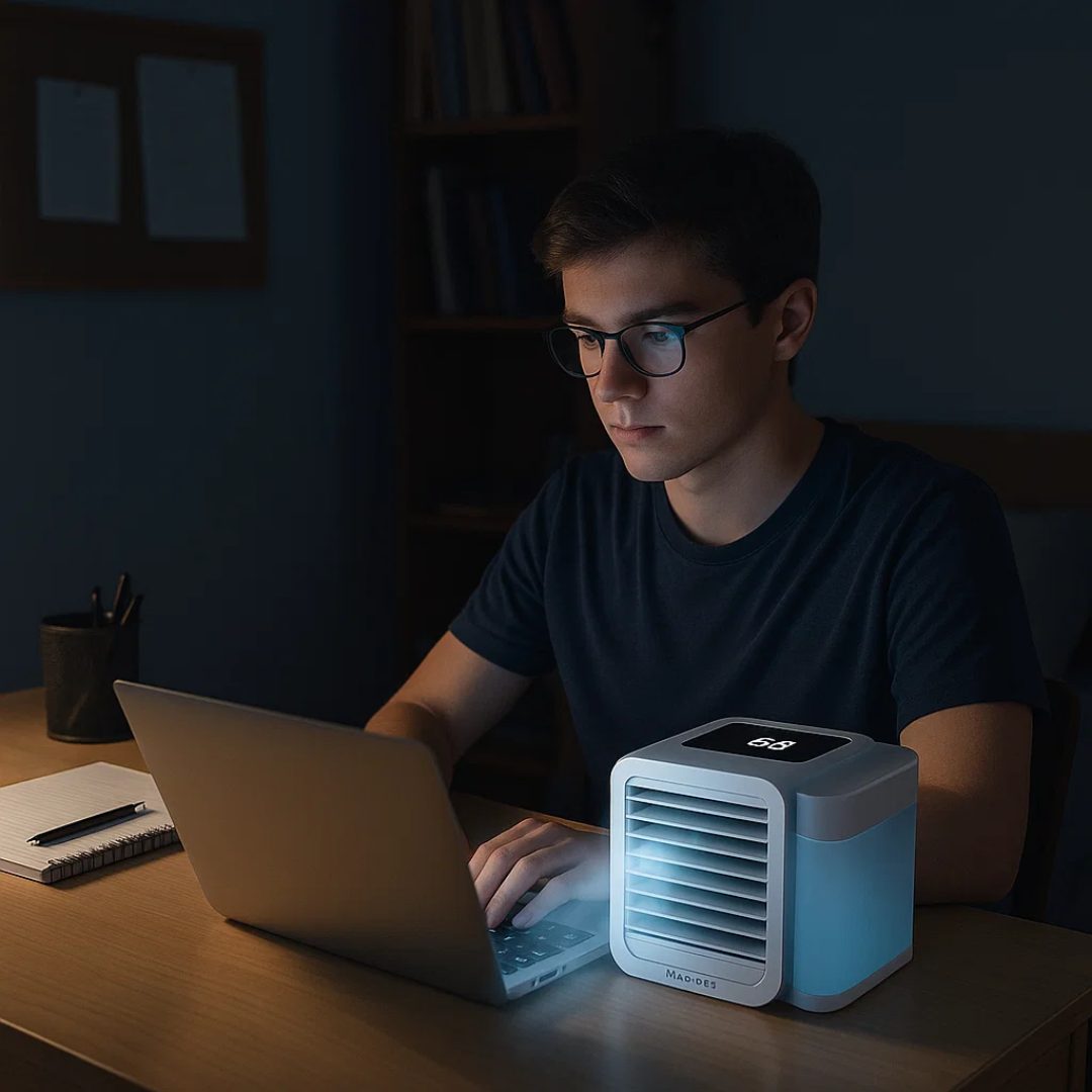 MicroCool | Mini-Klimaanlæg Bærbar Fordampningskøler med 1000ml Vandtank