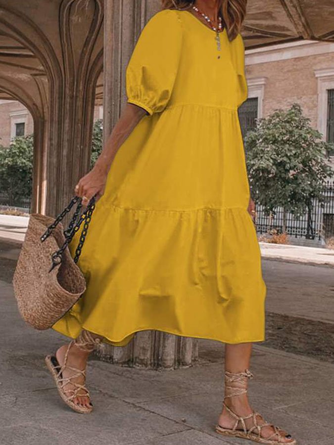 Adelle | Elegantes Midi-Kleid mit kurzen Ärmeln5