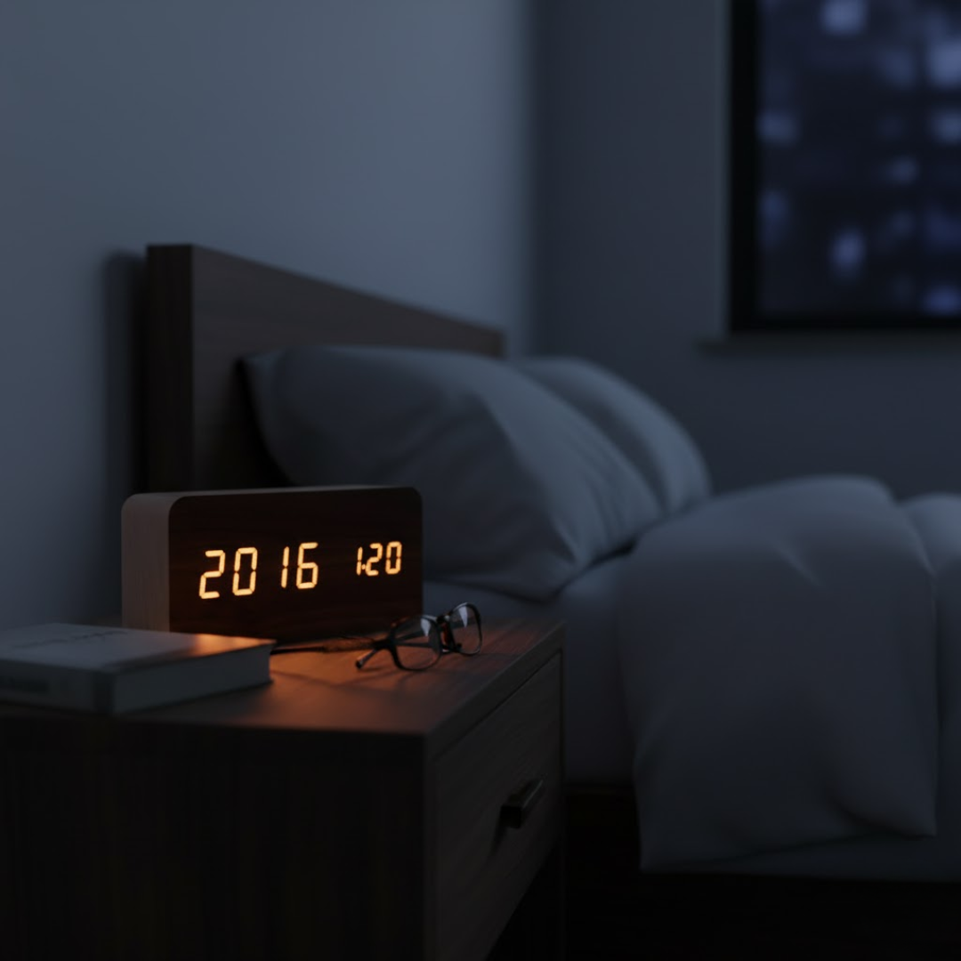 TimeWood | Digital Træur med LED-display, Stille-funktion & moderne design