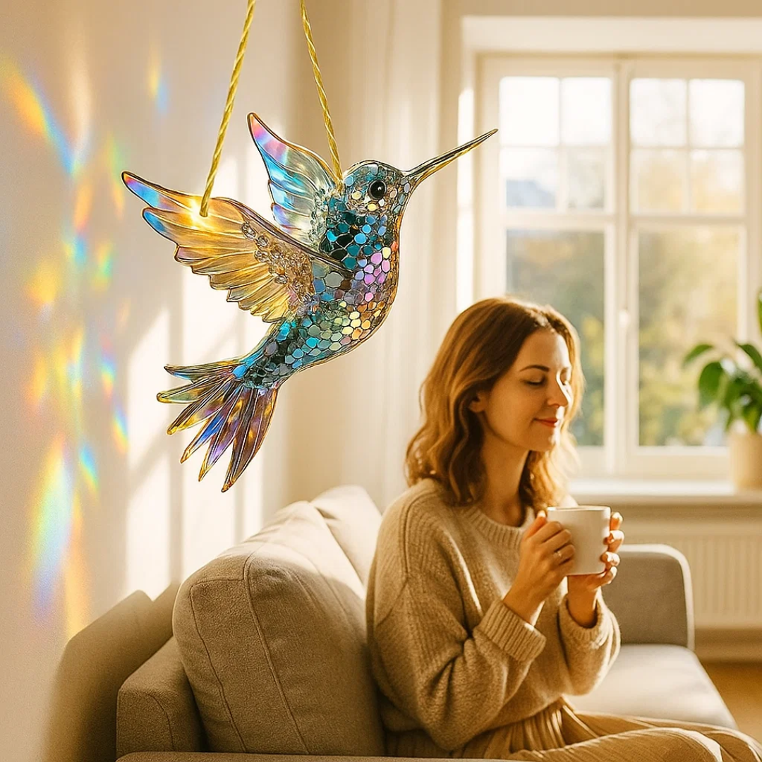 JoyWings | Farverig vinduesophæng med kolibri-solfangere