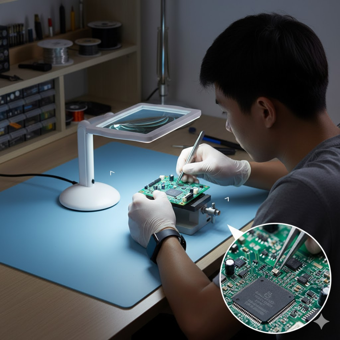 DetailView | Skrivebordslupe – Håndfri Forstørrelse med Lys