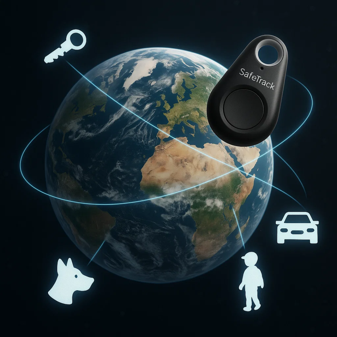 SafeTrack | GPS Tracker med Live Sporing til Børn, Kæledyr og Værdigenstande