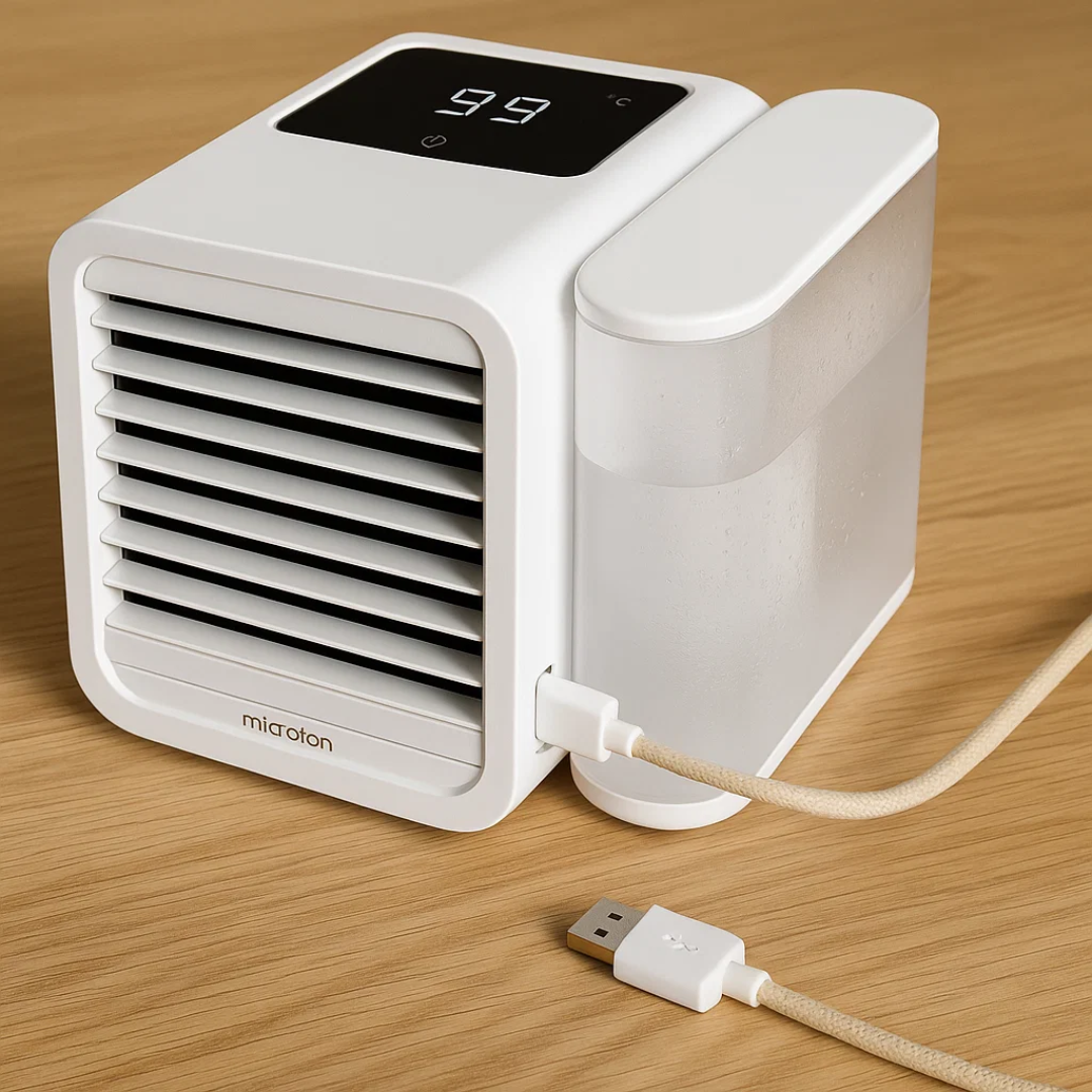 MicroCool | Mini-Klimaanlæg Bærbar Fordampningskøler med 1000ml Vandtank