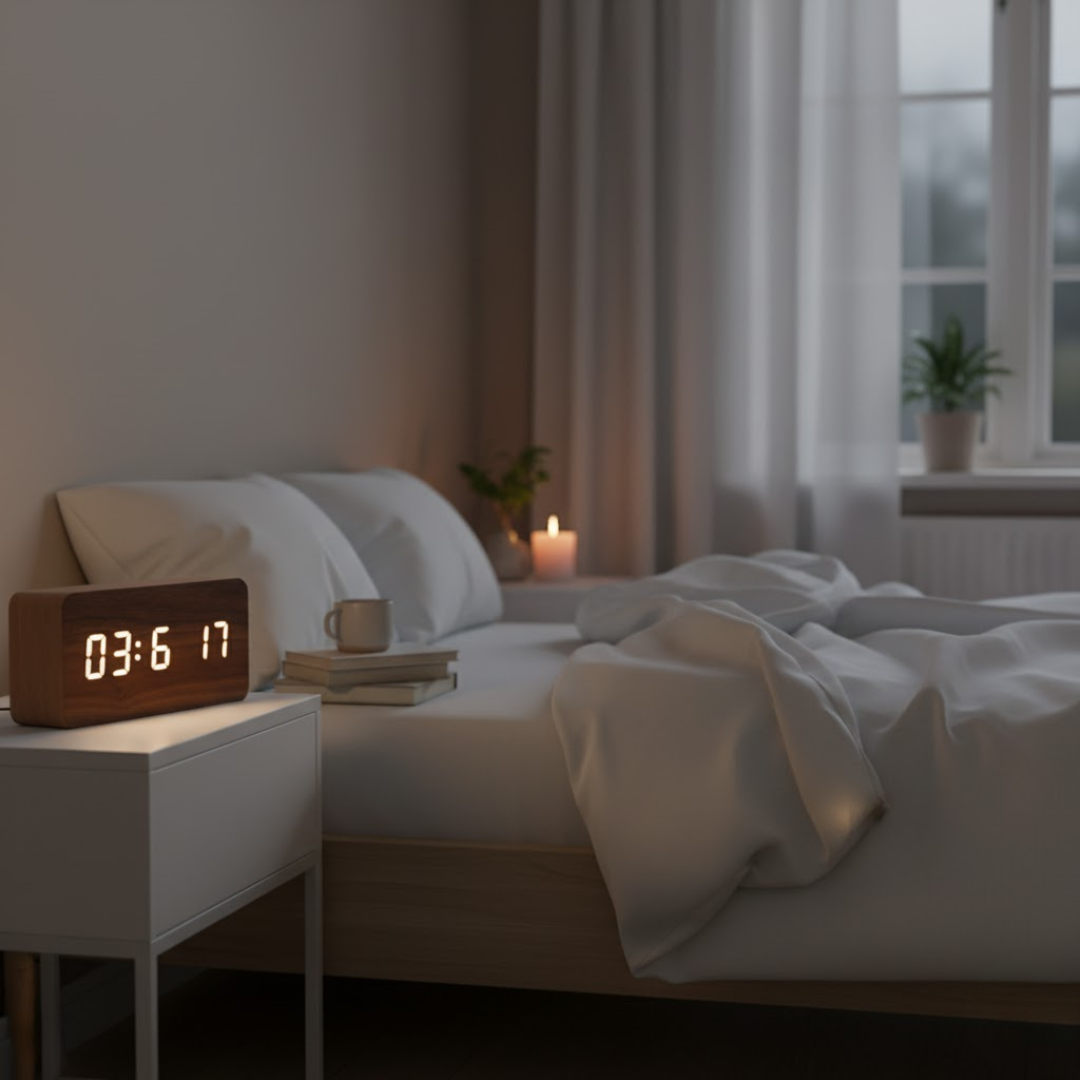 TimeWood | Digital Træur med LED-display, Stille-funktion & moderne design