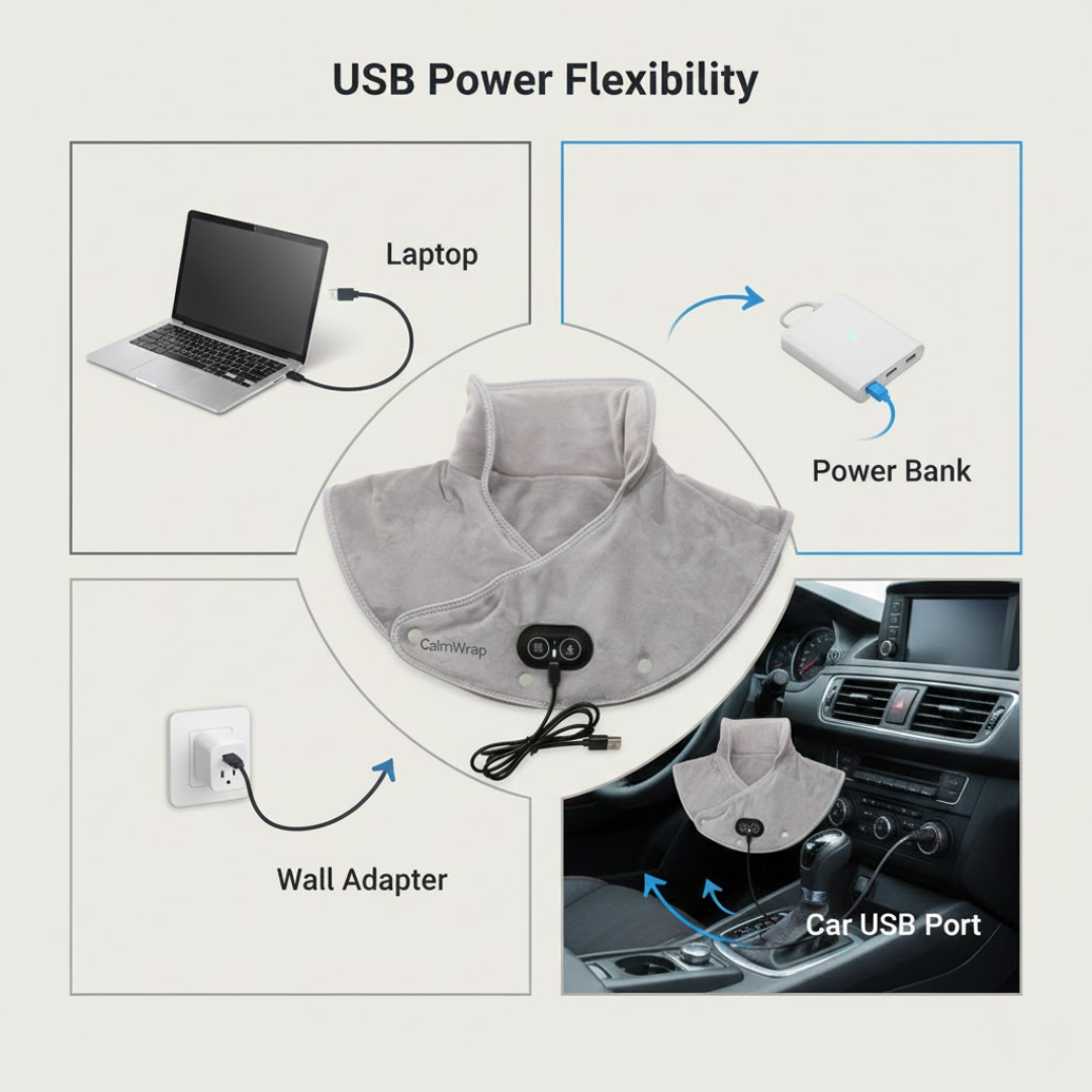 CalmWrap | Varmeomslag til Nakke & Skuldre – Hurtig Smertelindring