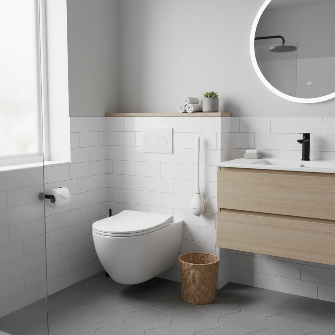 PureBrush | Elegant WC-børste med antibakterielt silikonehoved