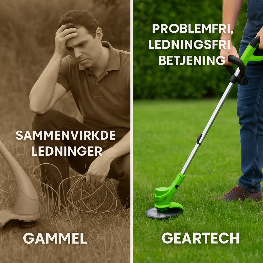 GeartTech | Kraftfuld elektrisk batteridrevet trimmer uden ledning