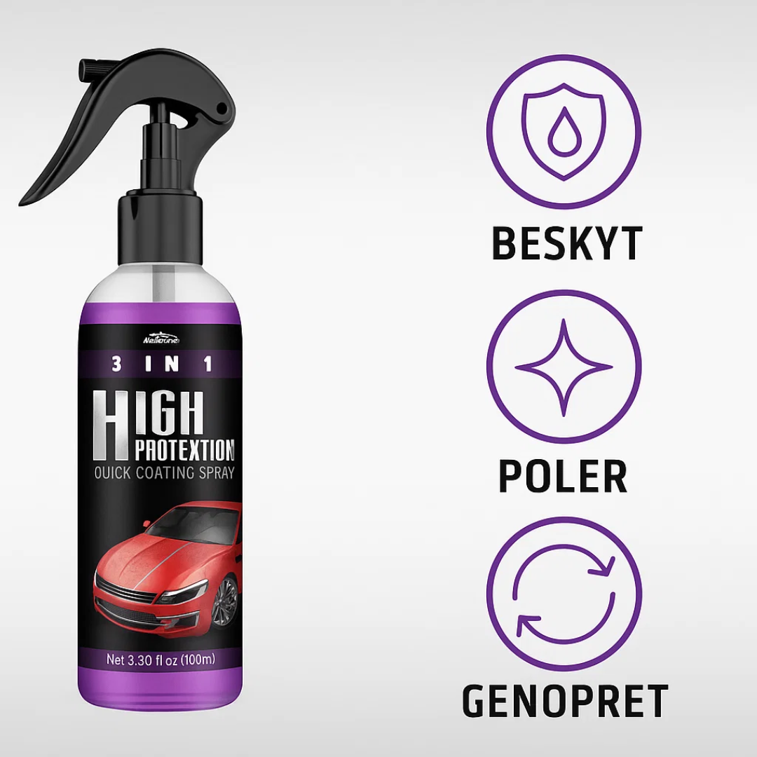 AutoGlanz | 3-i-1 Nano Keramisk Coating Spray | 1+2 Gratis