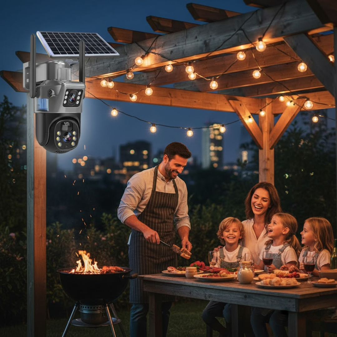 DualGuard | Caméra de sécurité 4K avec panneau solaire