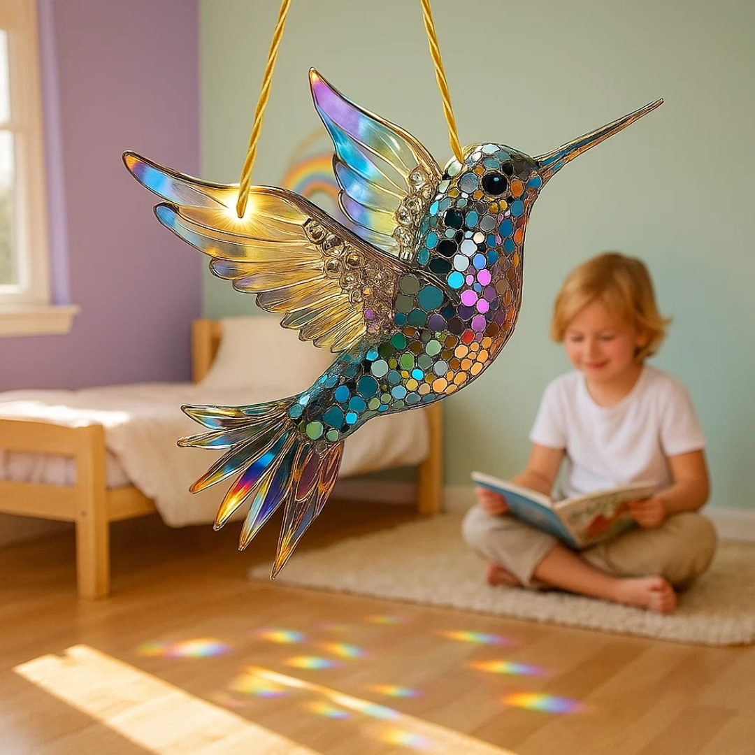 JoyWings | Farverig vinduesophæng med kolibri-solfangere