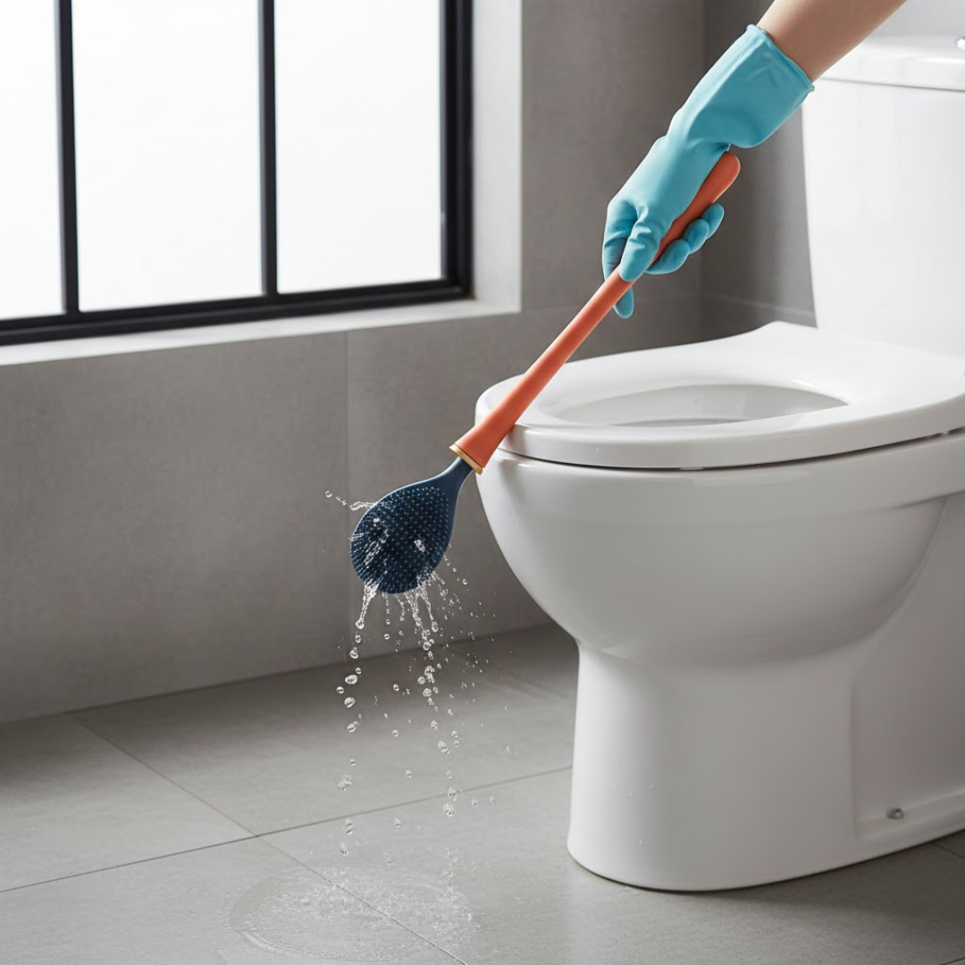 PureBrush | Elegant WC-børste med antibakterielt silikonehoved