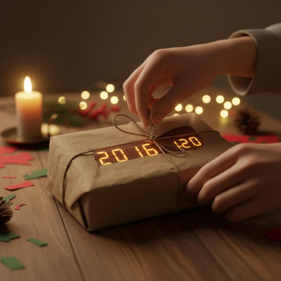 TimeWood | Digital Træur med LED-display, Stille-funktion & moderne design