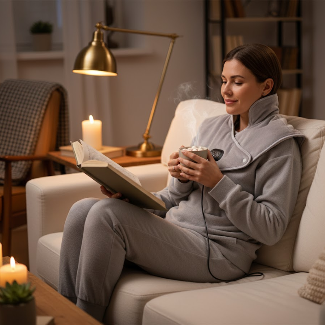 CalmWrap | Varmeomslag til Nakke & Skuldre – Hurtig Smertelindring