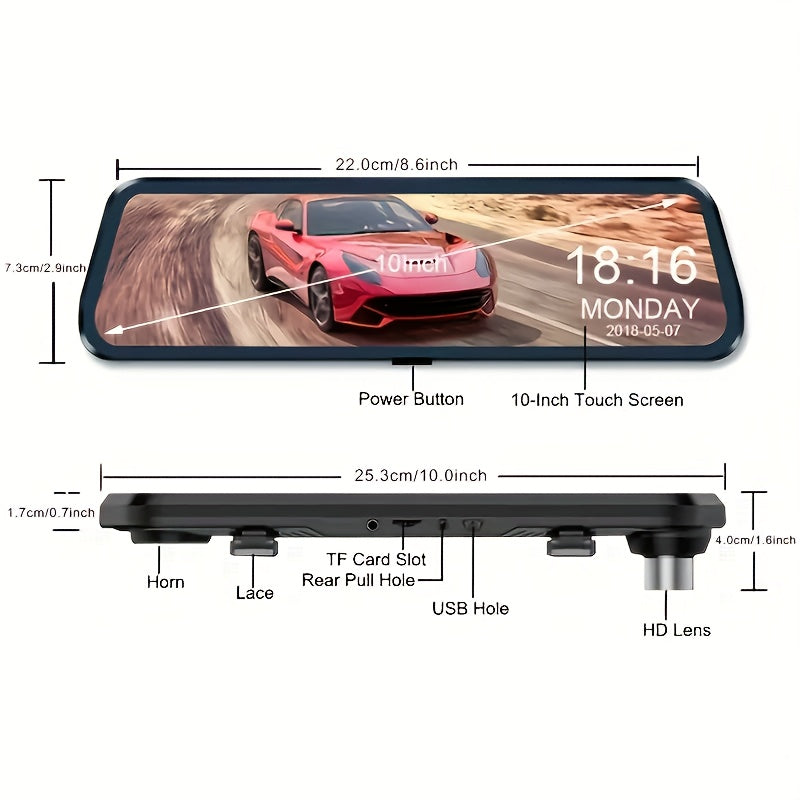 ClearPath | Dashcam med 1080P Foroptagelse og 720P Bagoptagelse