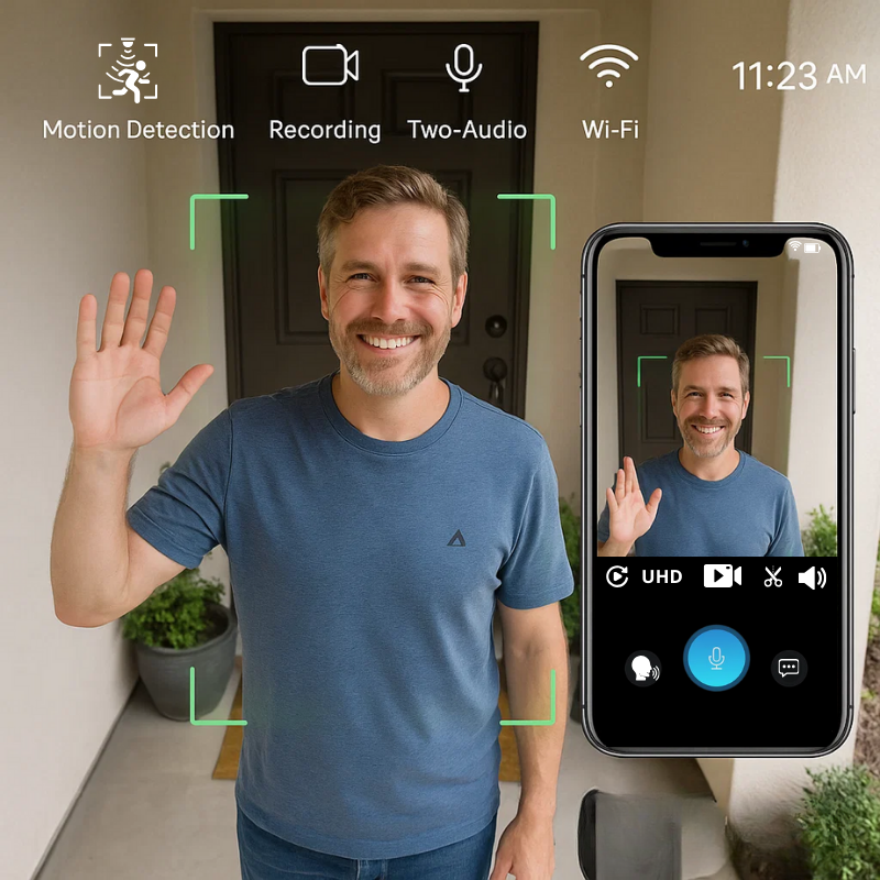 ProtectCam | Videoringeklokke – To-vejs Lyd & HD Optagelse