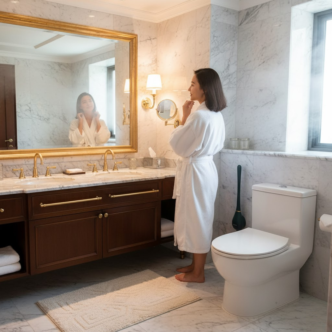 PureBrush | Elegant WC-børste med antibakterielt silikonehoved