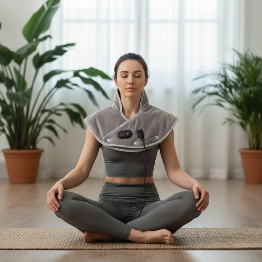 CalmWrap | Compresse chauffante pour cou et épaules – Soulagement rapide de la douleur