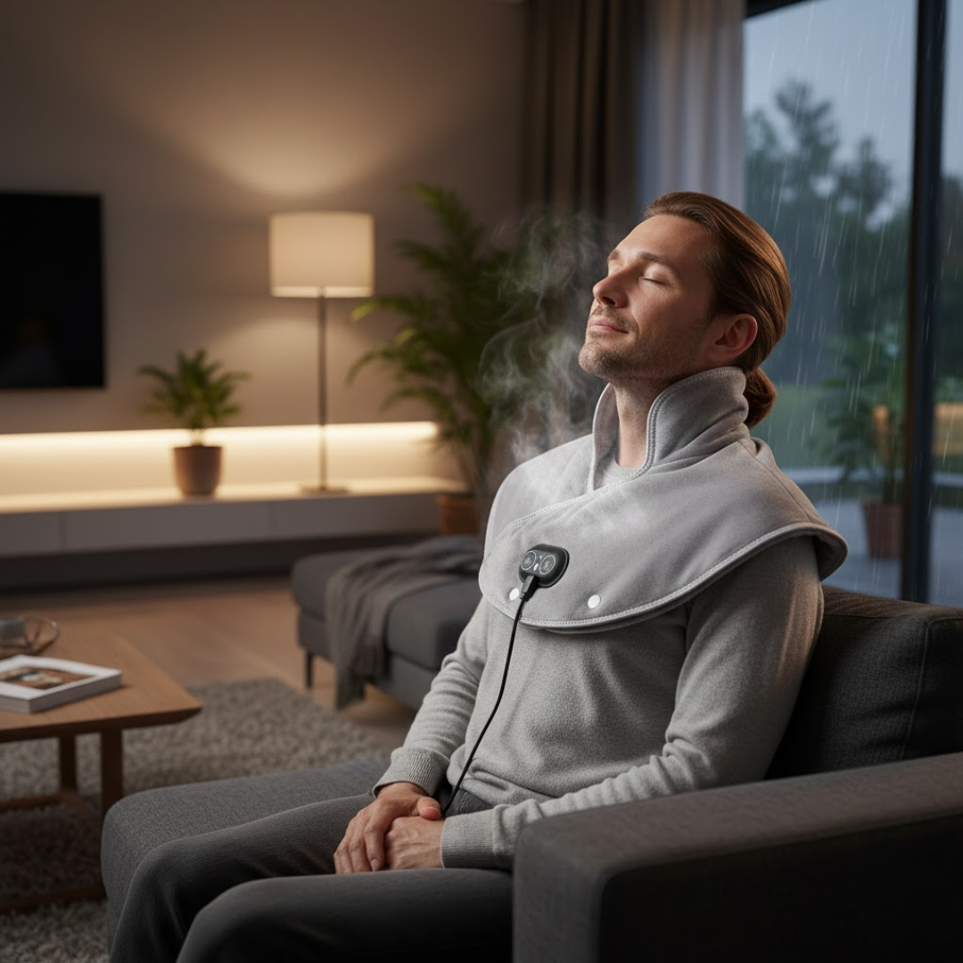 CalmWrap | Varmeomslag til Nakke & Skuldre – Hurtig Smertelindring