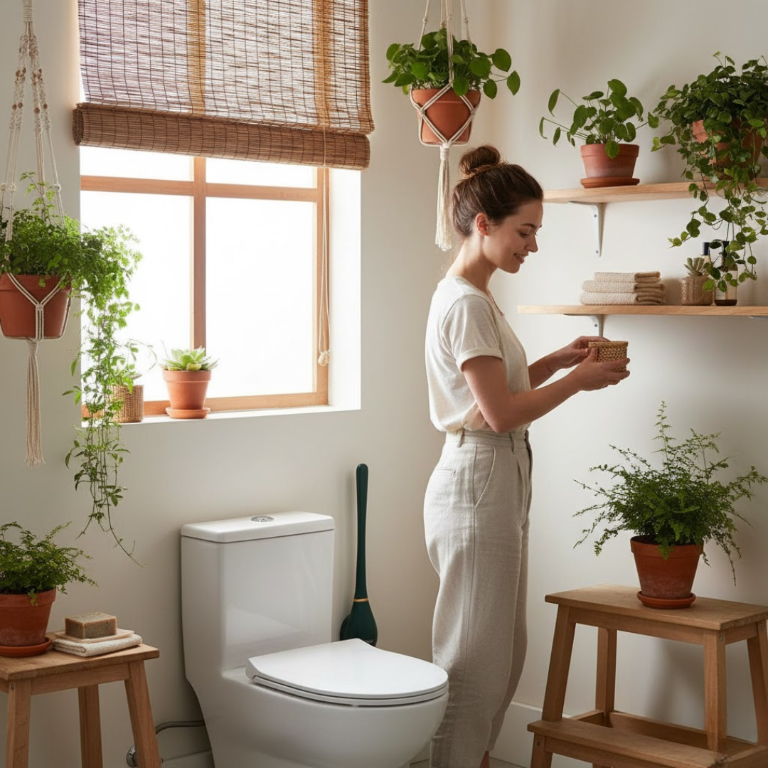 PureBrush | Elegáns WC-kefe antibakteriális szilikon fejjel