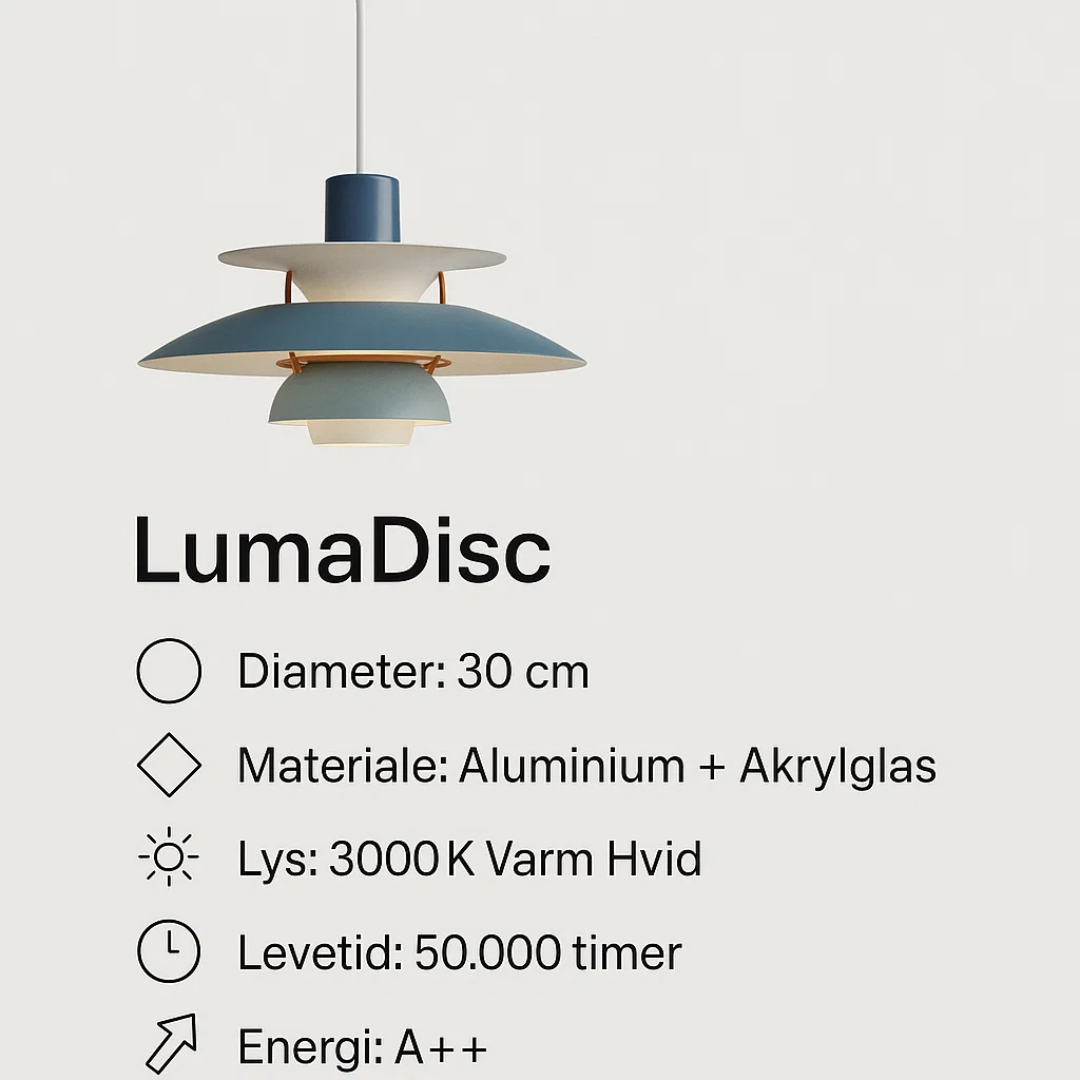 LumaDisc | Minimalistisk LED-Loftlampe med 3000K lys