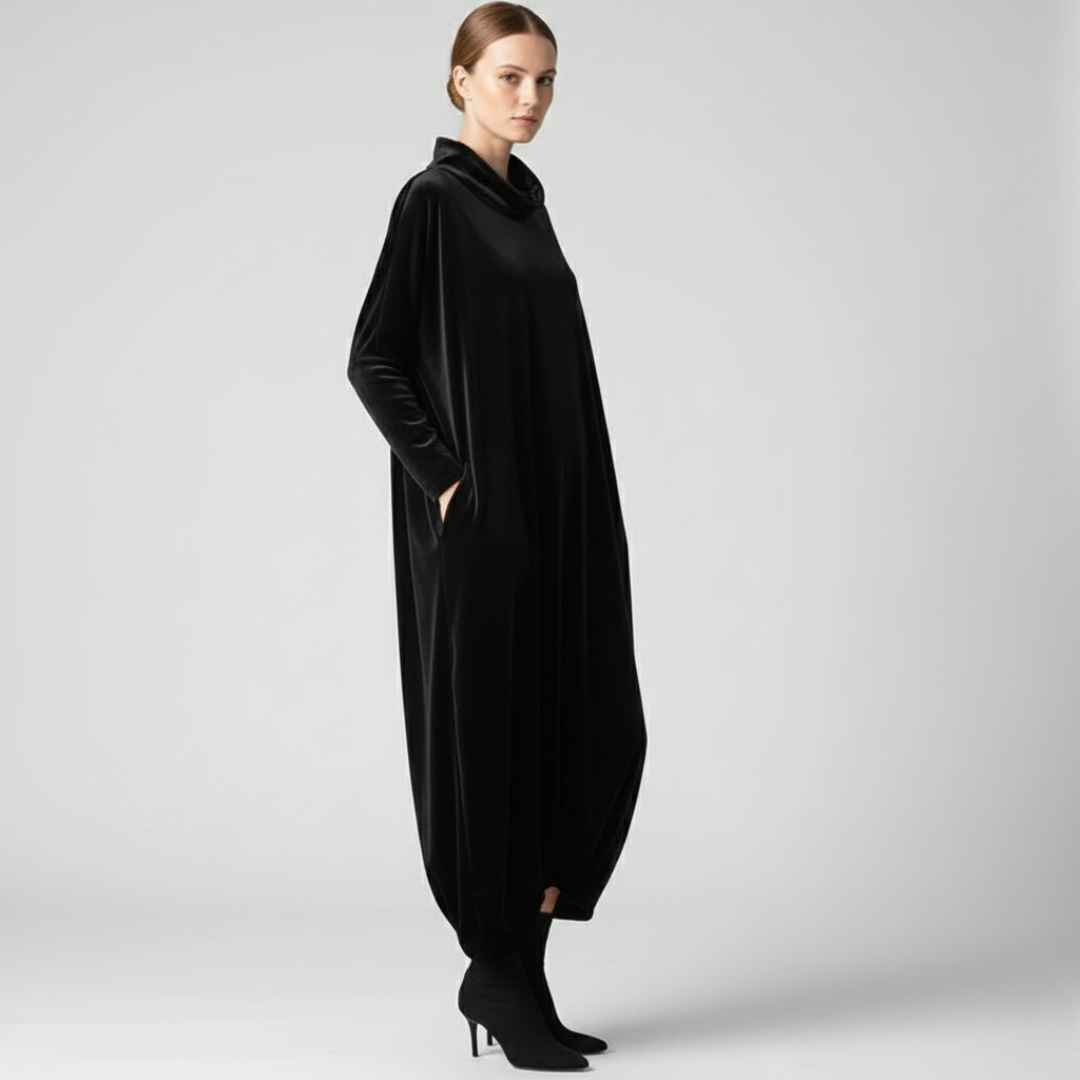 Temmy | Fløjlskjole – Elegant Komfort til Enhver Anledning