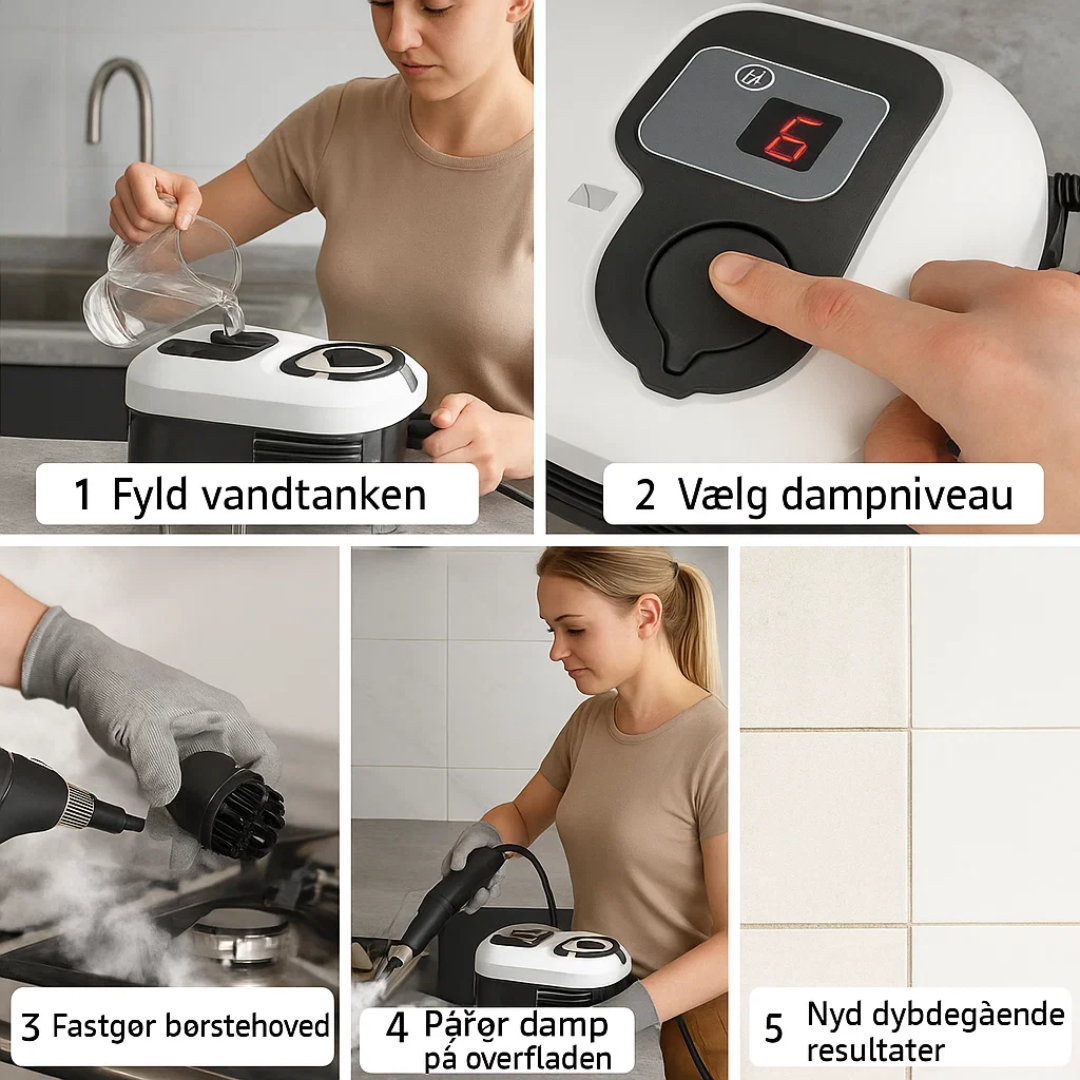 SteamForce | 2500W Højtryksdamprenser med handsker