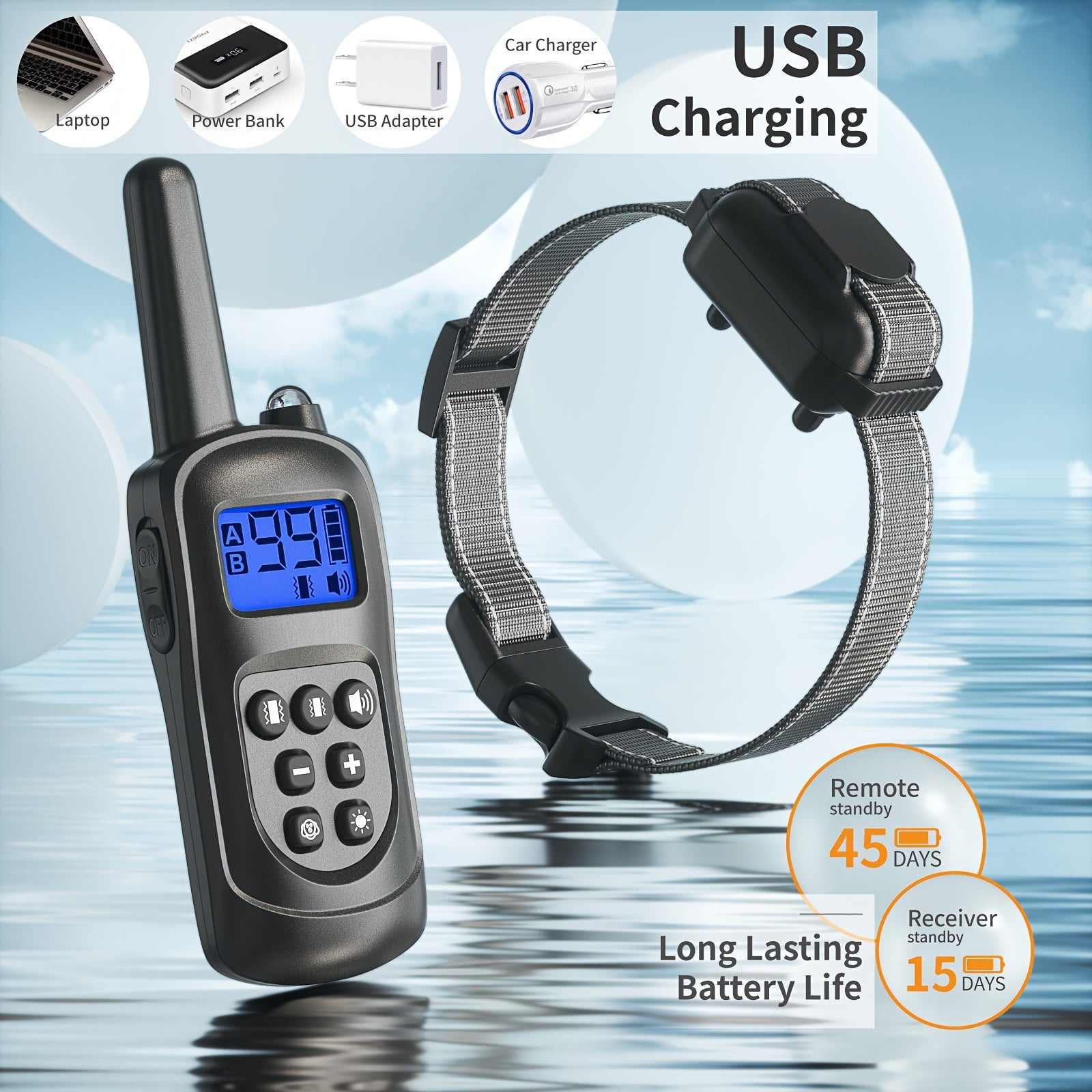 PupControl | Holdbart Justerbart Hundehalsbånd med Vibrationsfunktion