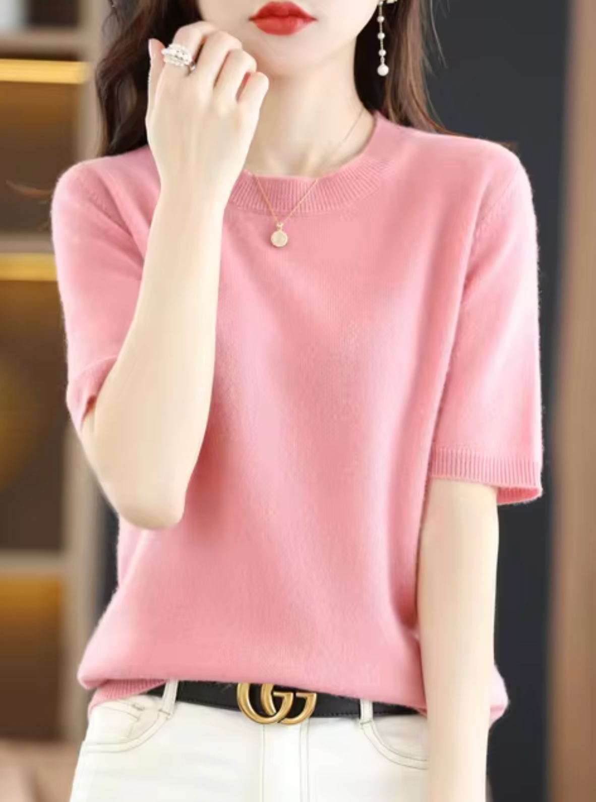 Bellezza | Women's Sweater – Luxurious Short Sleeve Elegance 6