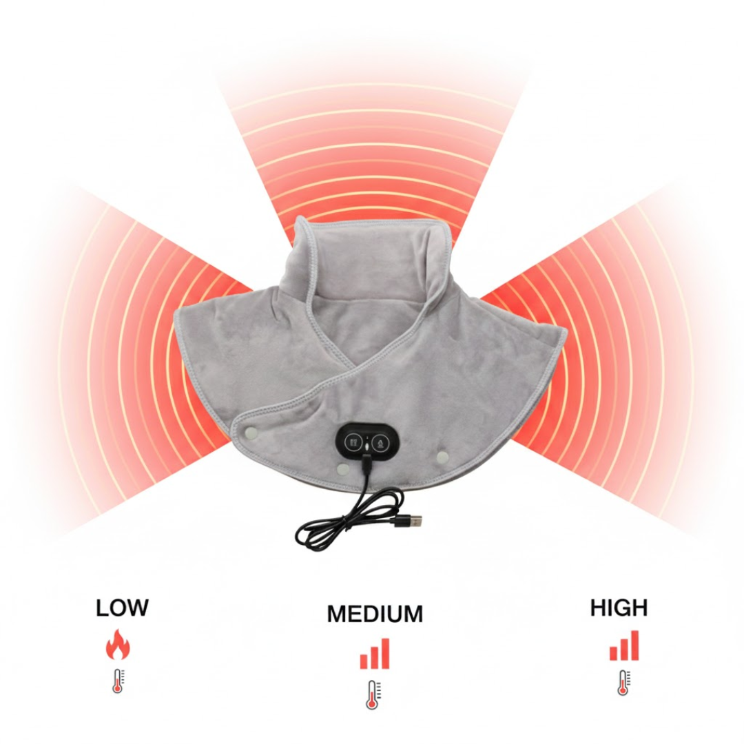 CalmWrap | Varmeomslag til Nakke & Skuldre – Hurtig Smertelindring