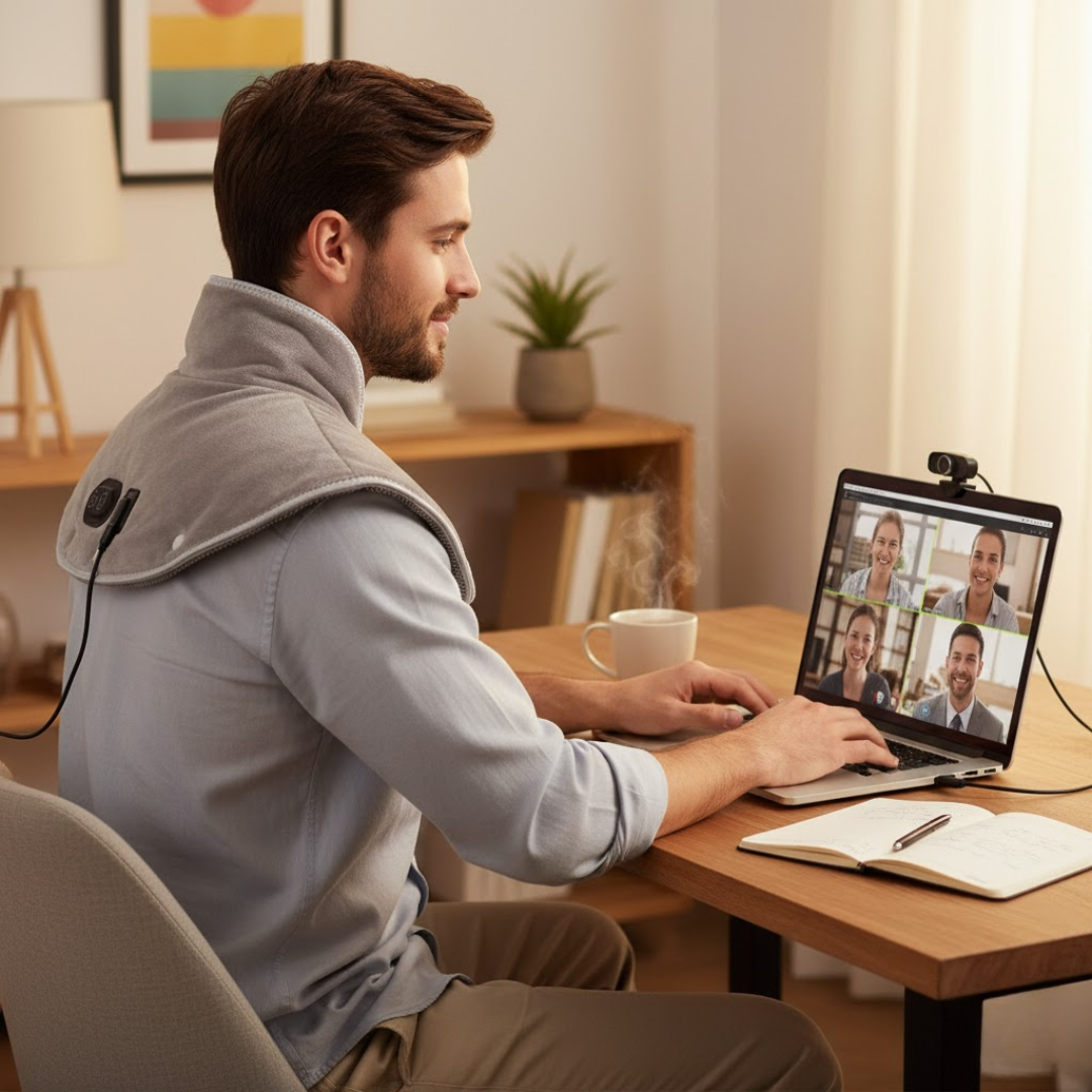 CalmWrap | Compresse chauffante pour cou et épaules – Soulagement rapide de la douleur