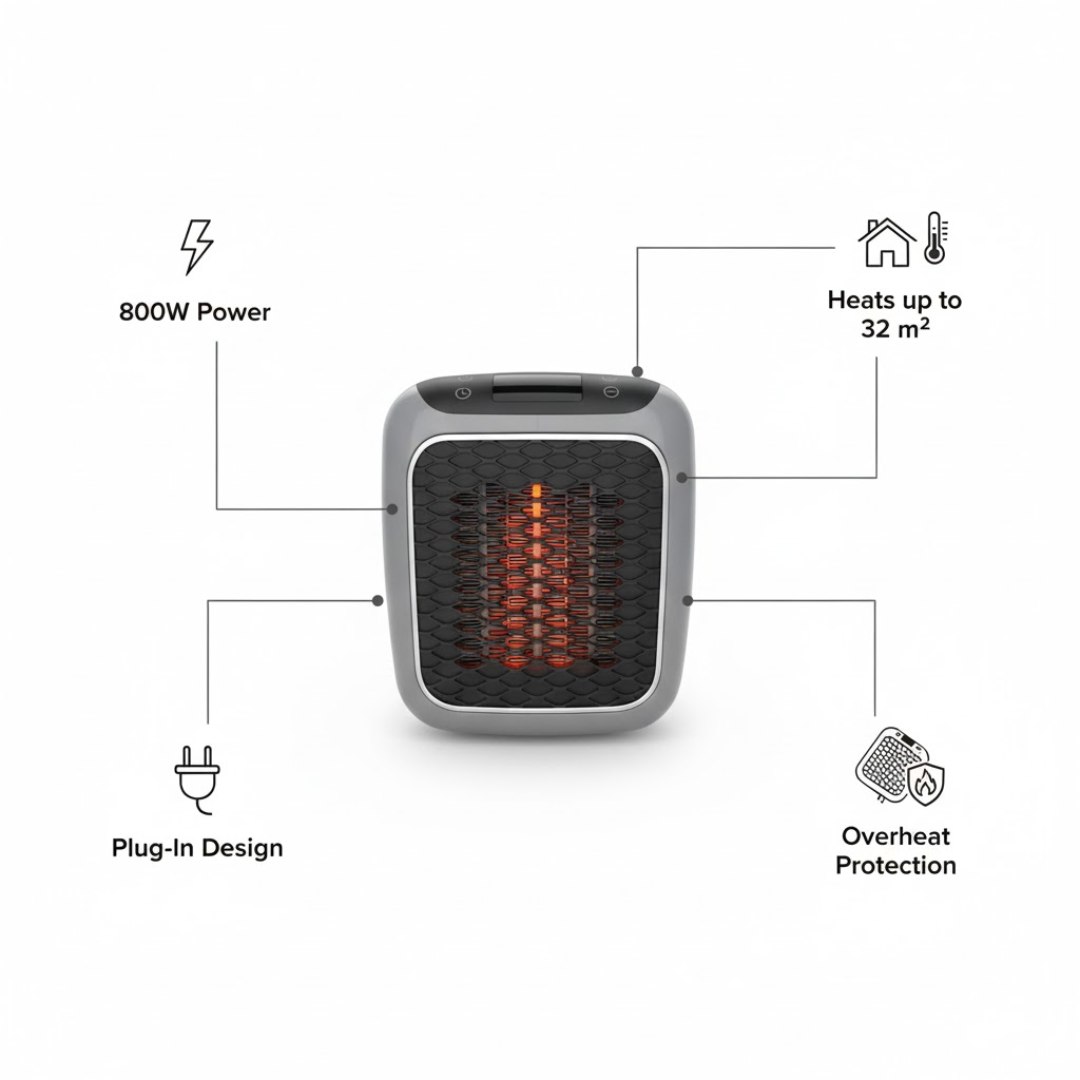 EcoHeat | Energisparende varmeblæser med moderne design