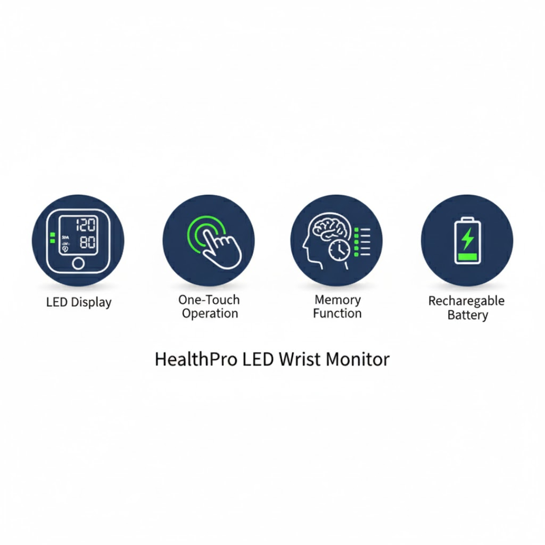 HealthPro | LED Håndleds Blodtryksmåler