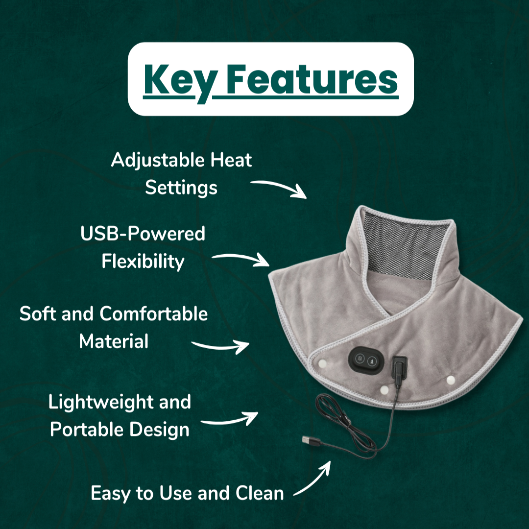 CalmWrap | Compresse chauffante pour cou et épaules – Soulagement rapide de la douleur