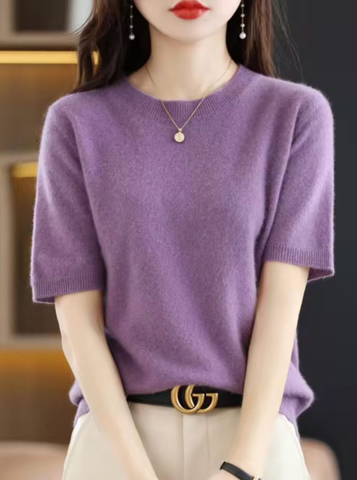 Variant image for Bellezza | Women's Sweater – Luxurious Short Sleeve Elegance-25