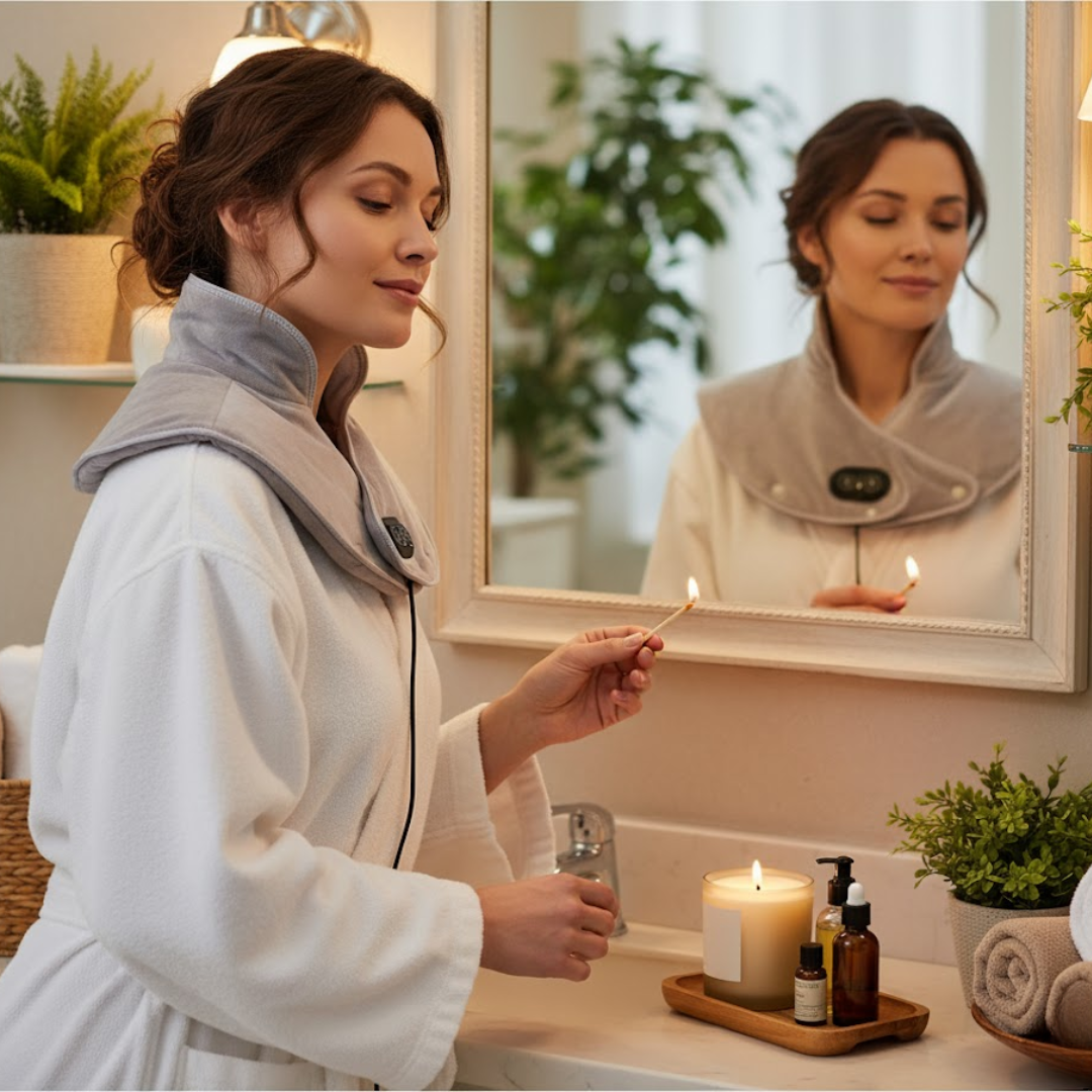 CalmWrap | Varmeomslag til Nakke & Skuldre – Hurtig Smertelindring