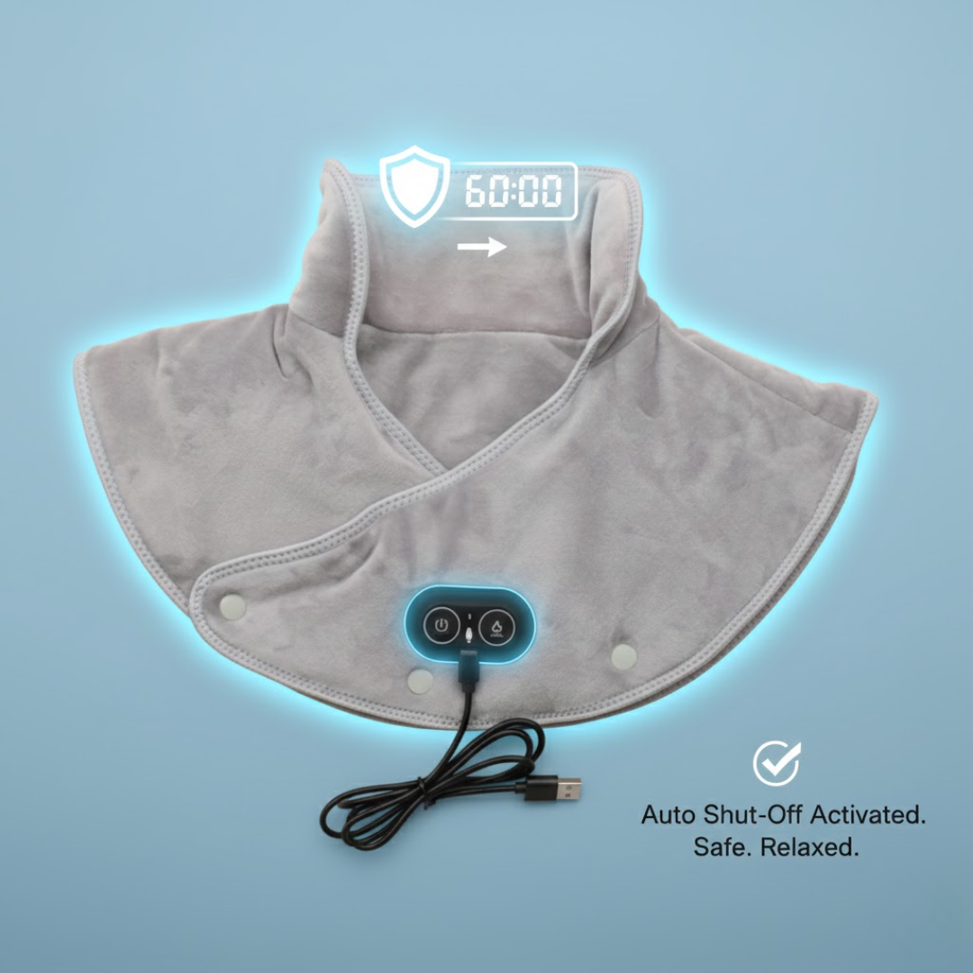 CalmWrap | Varmeomslag til Nakke & Skuldre – Hurtig Smertelindring