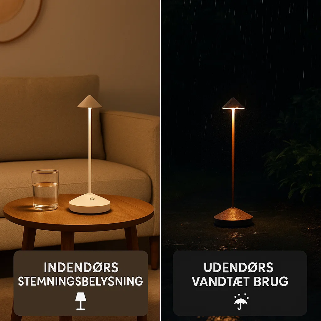 ClarityGlow | Trådløs Bordlampe Dæmpbart Lys & Vandtæt Design