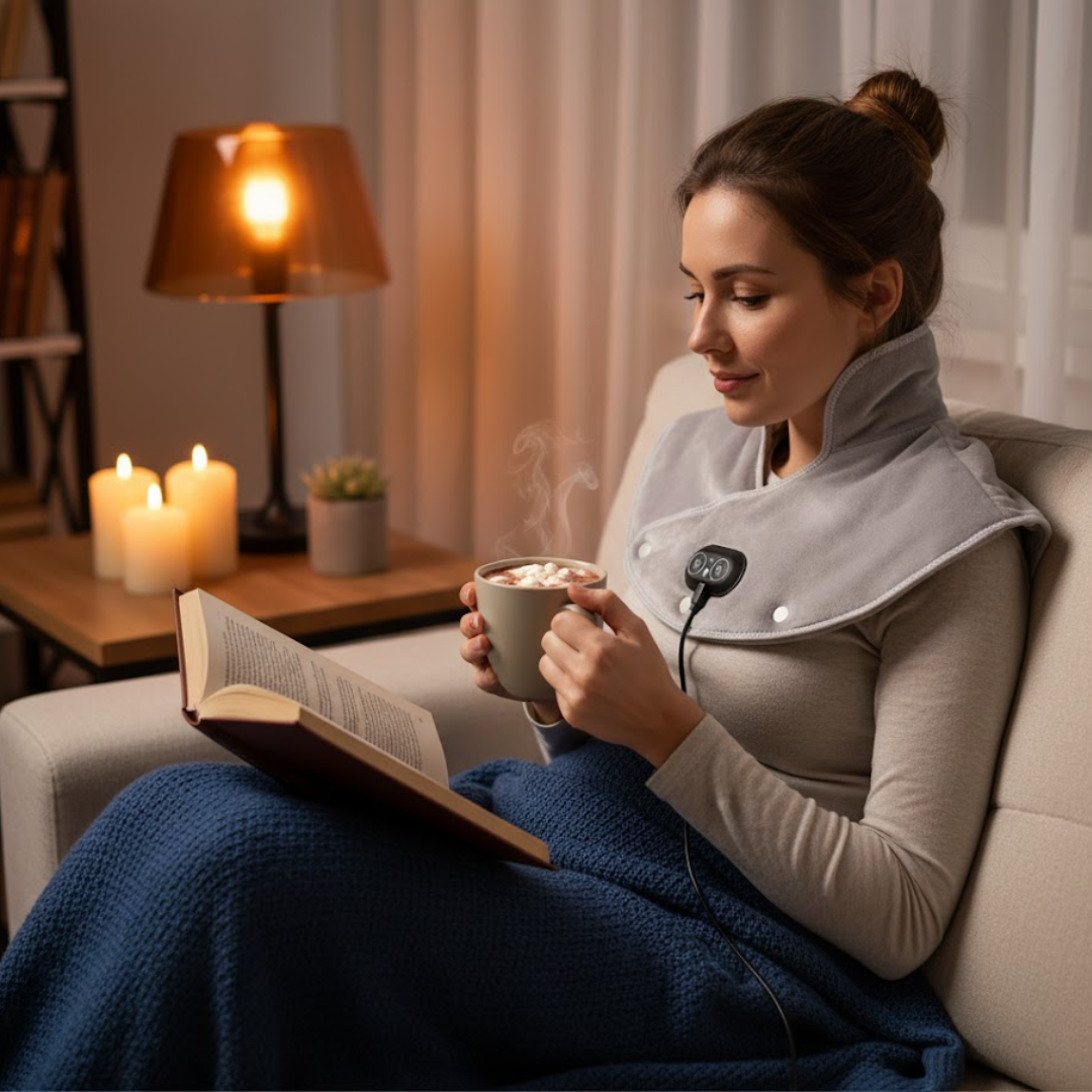 CalmWrap | Varmeomslag til Nakke & Skuldre – Hurtig Smertelindring
