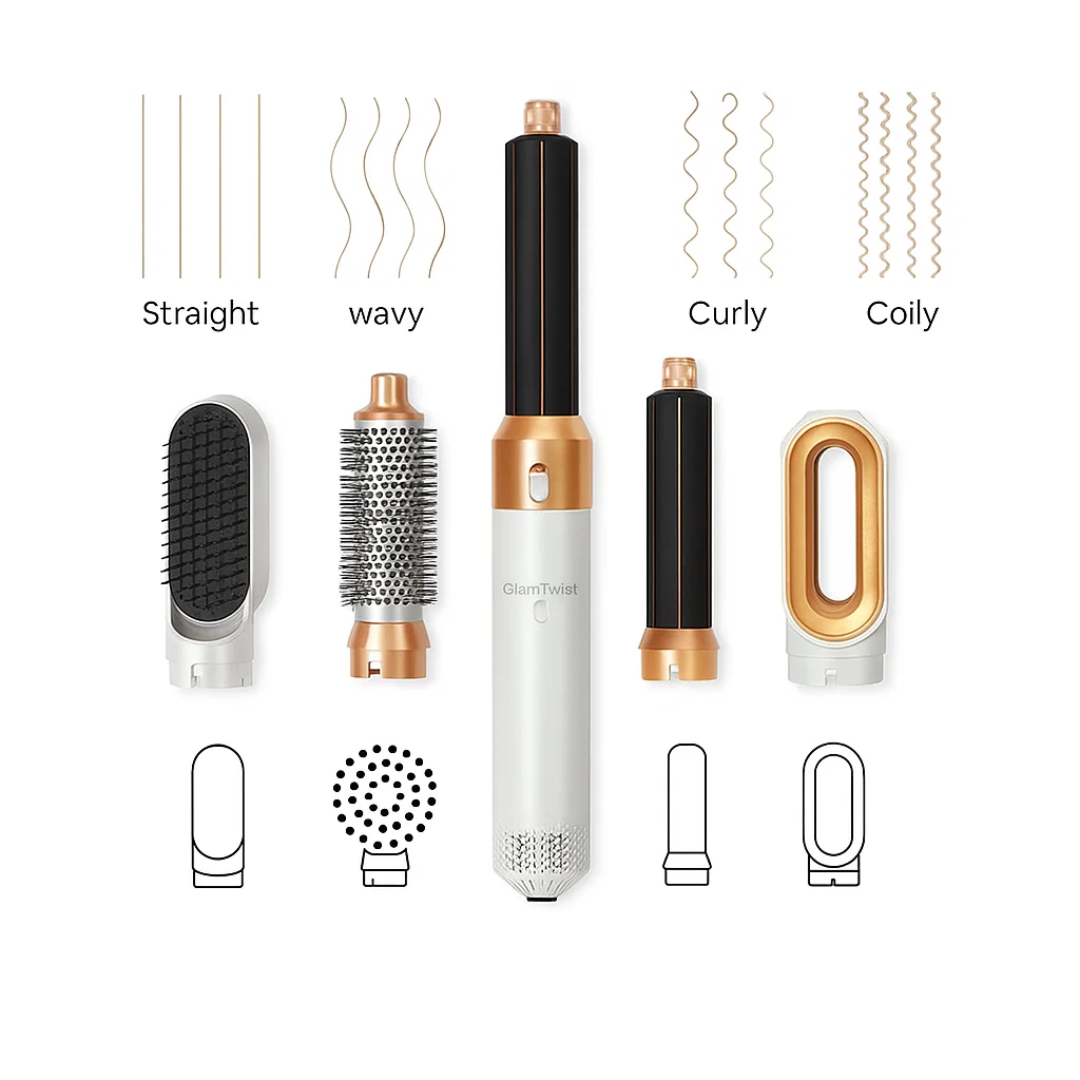 GlamTwist | Instrument de coafat versatil 5-în-1 pentru păr perfect