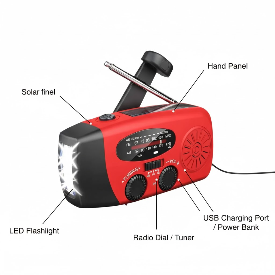 ReadyWave | Nødradio med håndsving og solpanel