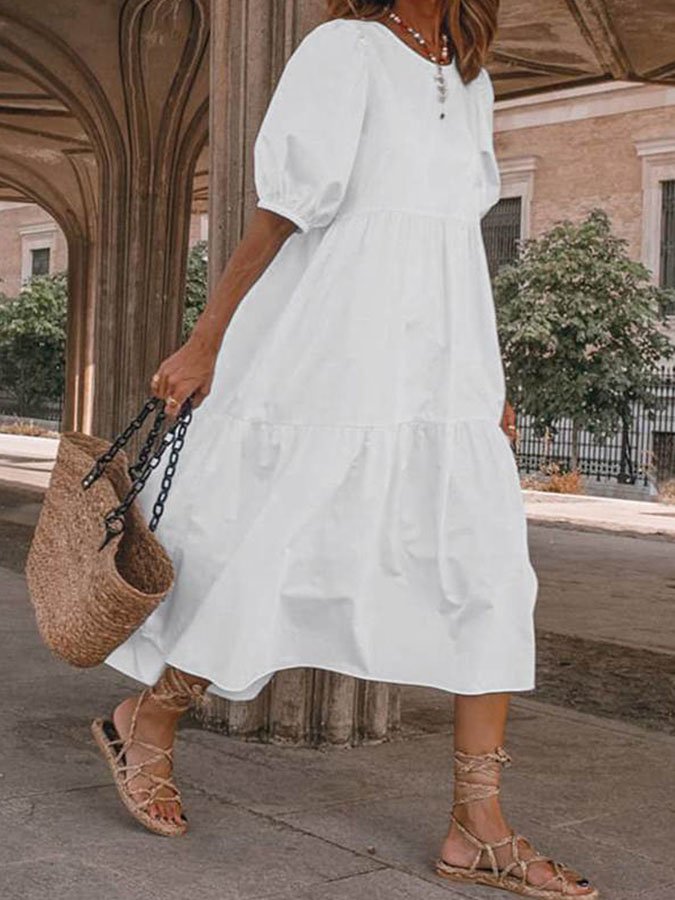 Adelle | Elegantes Midi-Kleid mit kurzen Ärmeln1