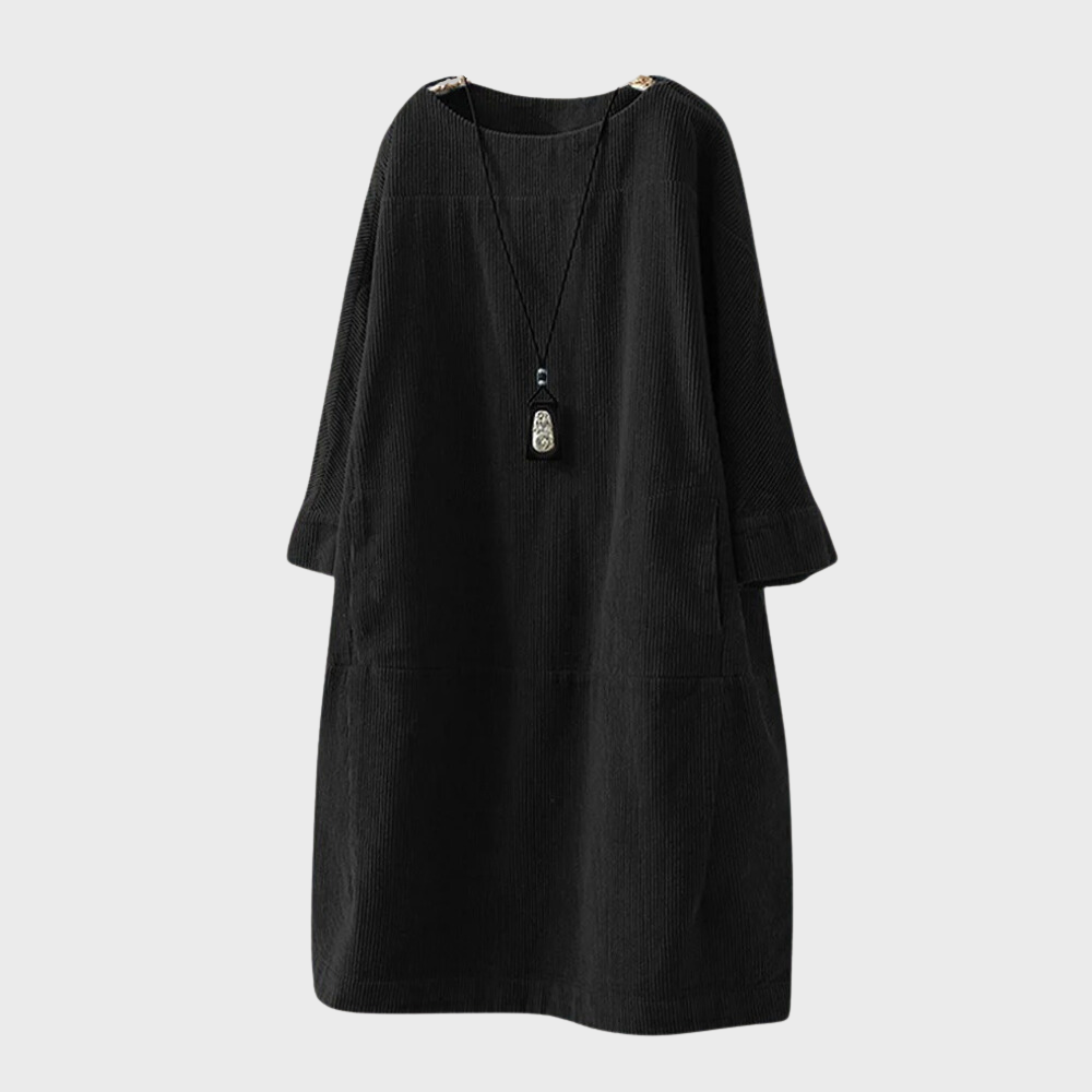 Freja | Elegant Fløjlskjole med Blød Struktur | Dame