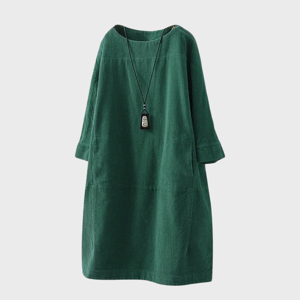 Freja | Elegant Fløjlskjole med Blød Struktur | Dame