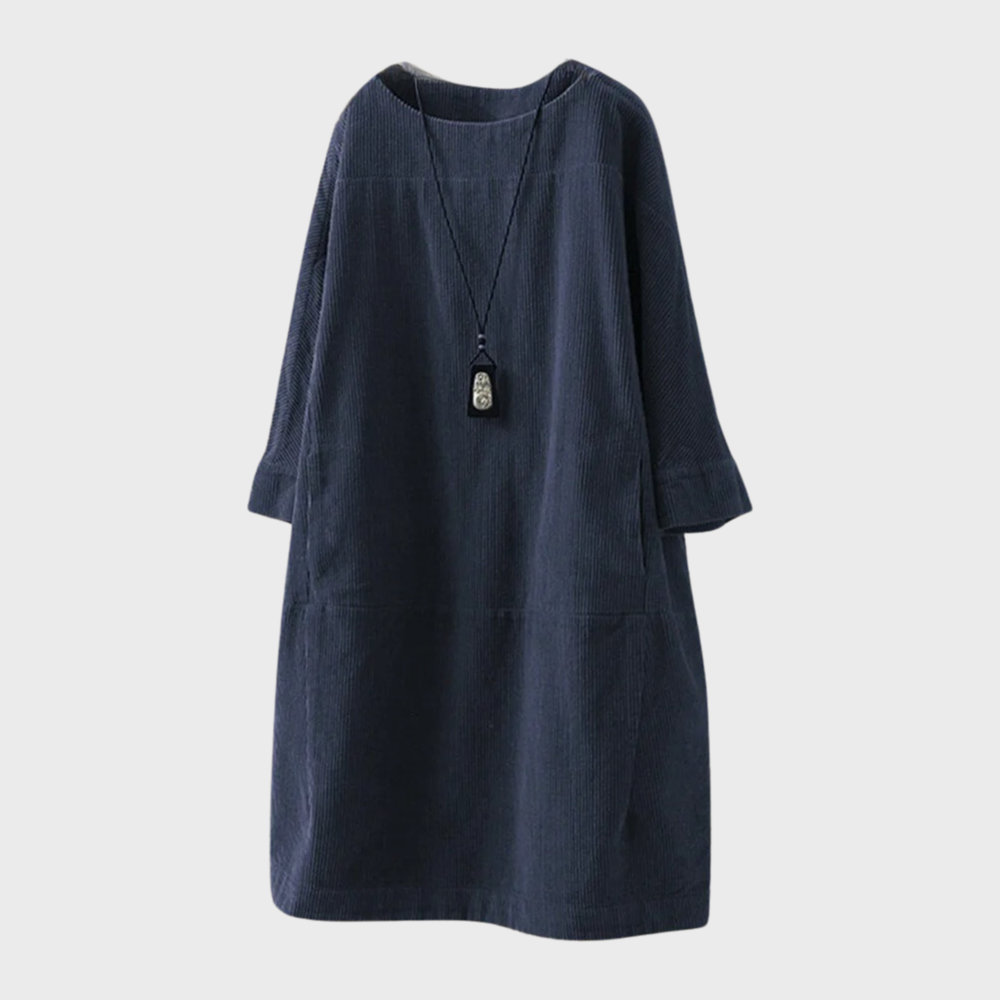 Freja | Elegant Fløjlskjole med Blød Struktur | Dame