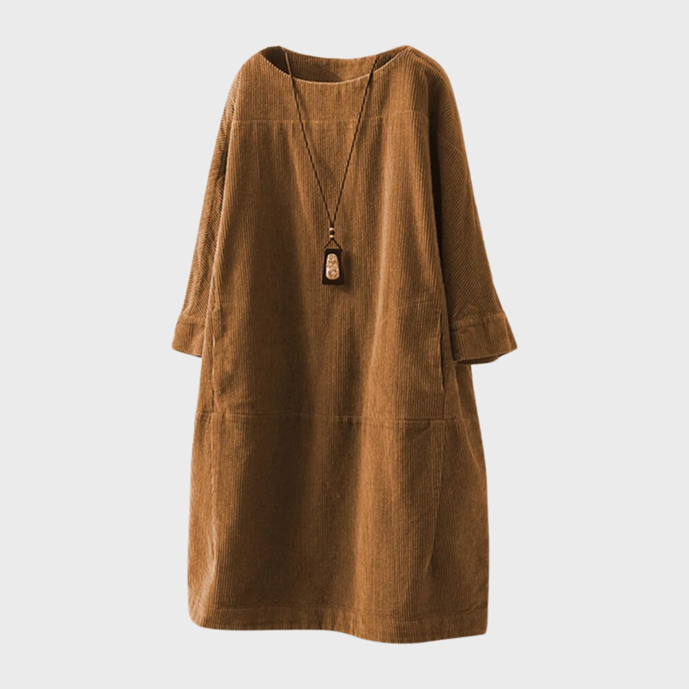 Freja | Elegant Fløjlskjole med Blød Struktur | Dame